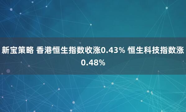 新宝策略 香港恒生指数收涨0.43% 恒生科技指数涨0.48%