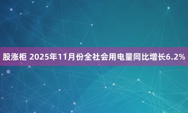 股涨柜 2025年11月份全社会用电量同比增长6.2%